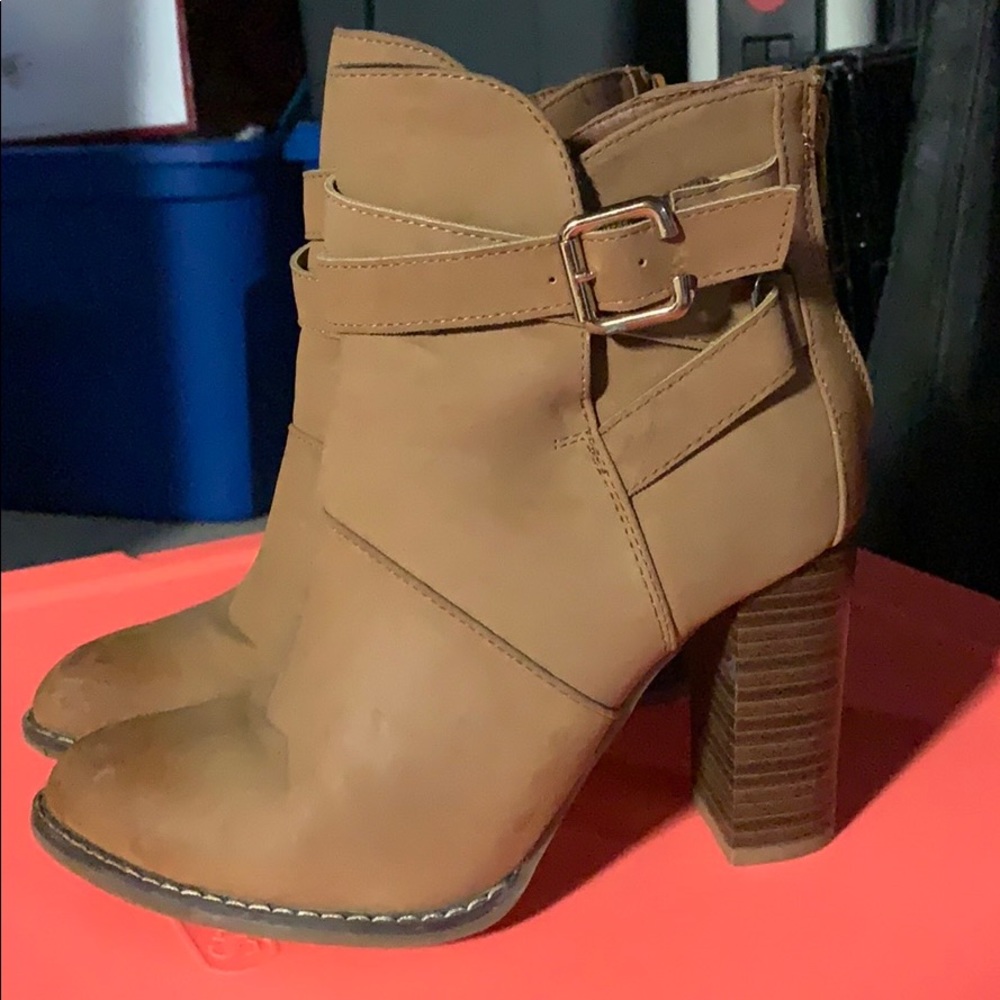 Tan booties